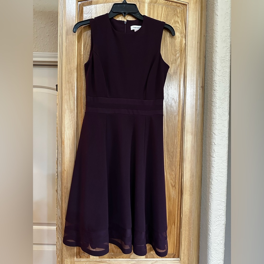 Calvin Klein Purple A-Line Mini Dress